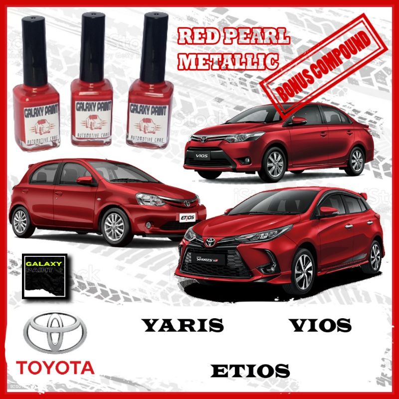 Cat Oles Penghilang Baret Lecet Goresan Body Mobil Toyota Yaris Vios Etios Merah Pearl Metallic
