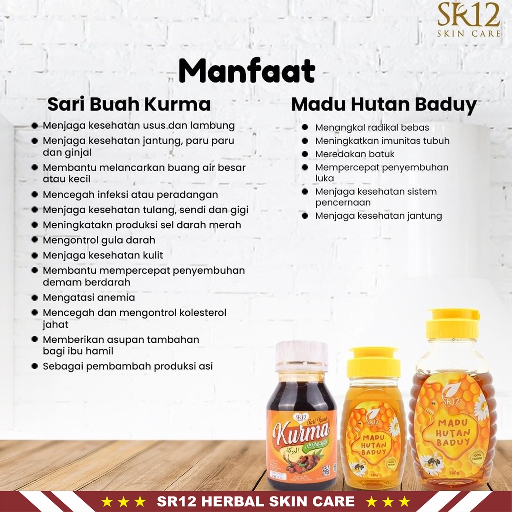 Sari Kurma SR12 | Sari Buah Kurma Al Barokah SR12 Herbal | Minuman Herbal SR12 | Daya tahan tubuh