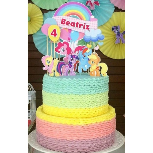 Topper Kue Hiasan Kue Ulang Tahun Pesta Kuda Pony My Little Pony