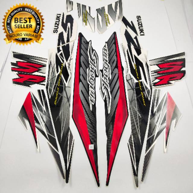 striping suzuki shogun sp 125 r 2006 2007 hitam putih body standar berkualitas terbaik