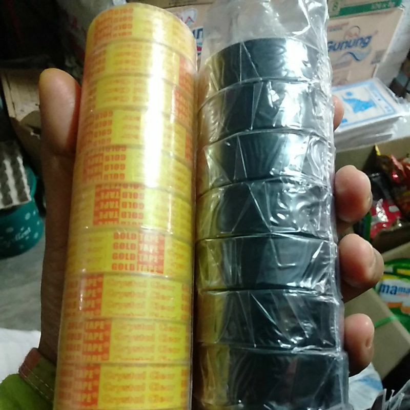 

Lakban kecil/Isolasi bening /solasi item/ kado millenium/ selotip/ lakban kecil