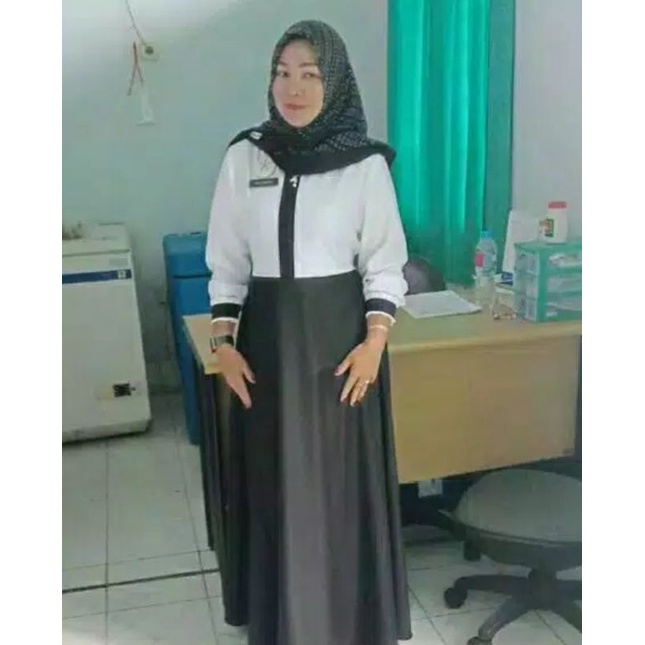 GAMIS SERAGAM PNS / GAMIS HITAM PUTIH BALOTELLY TERLARIS