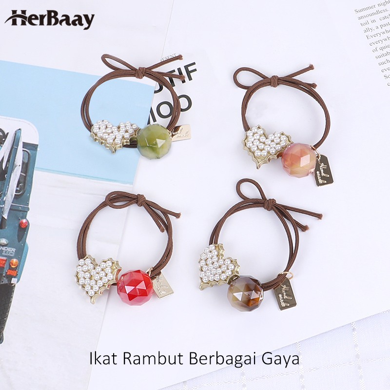 

Herbaay Ikat Rambut Gadis Wanita sangat Elastis Gaya Korea Aksesoris Mutiara Bando Rambut Ponytail