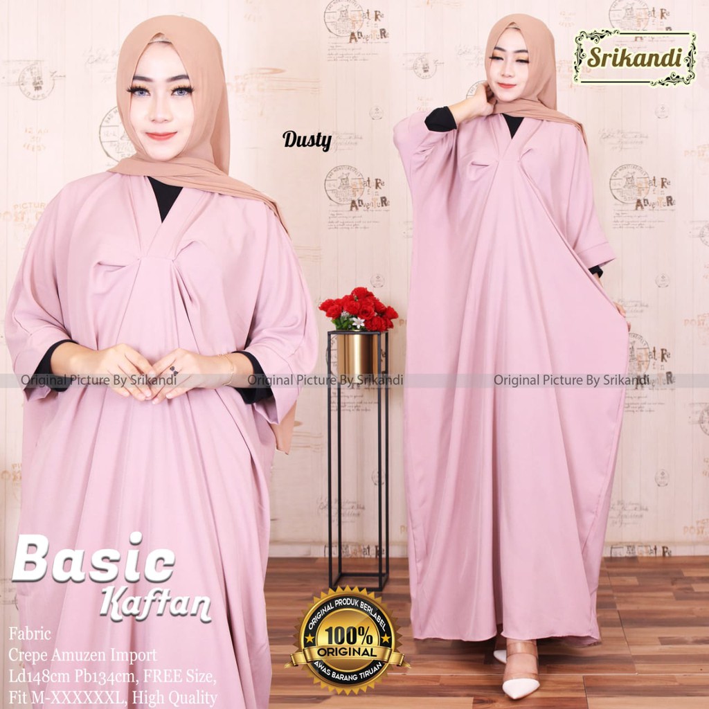BASIC KAFTAN JUMBO/ KAFTAN POLOS BIG SIZE//kaftan abaya Crepe Amuzen POLOS
