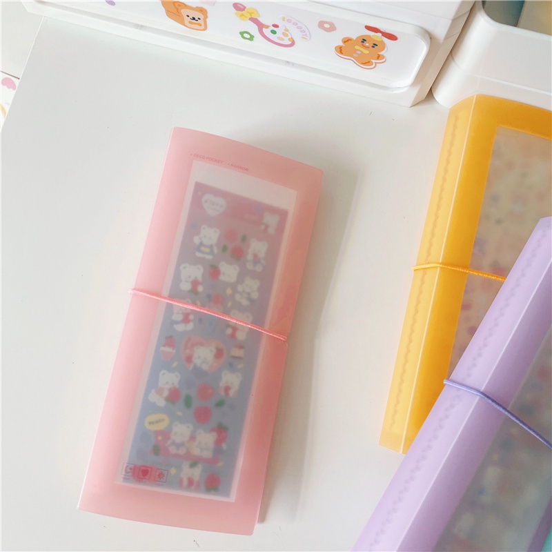 Fresh and creative long sticker storage book multifunctional small stationery tape sub packaging finishing bag