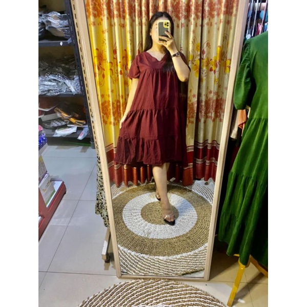 dress polos susun dress V daster susun