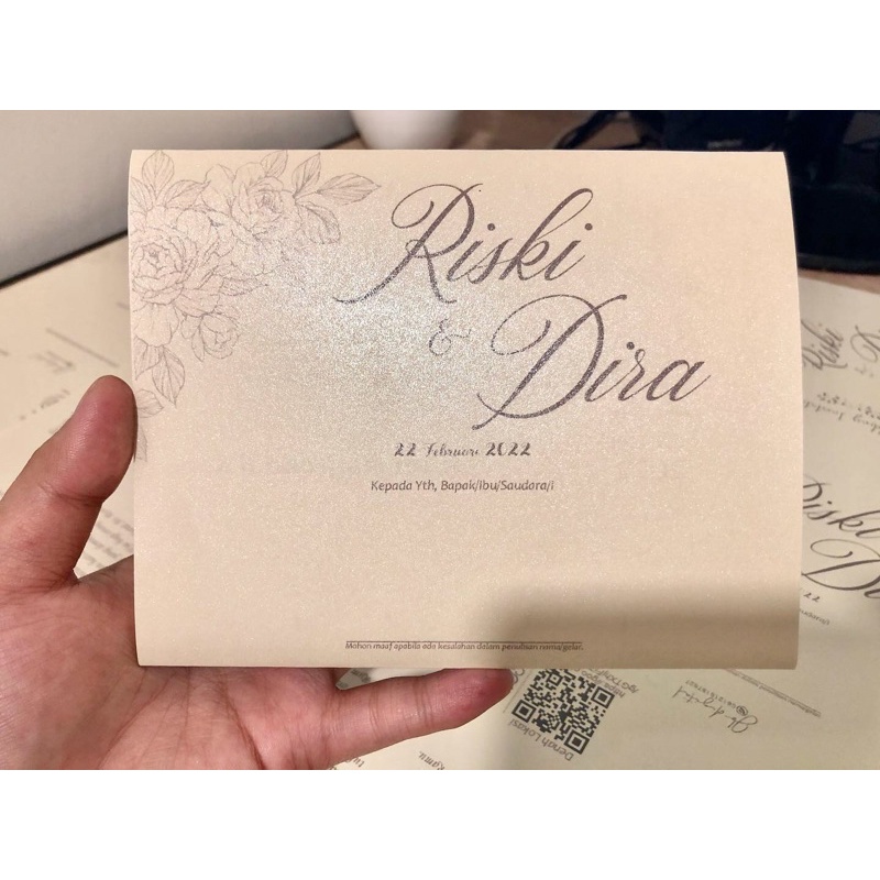 Undangan Amplop Bahan Jasmine Glitter