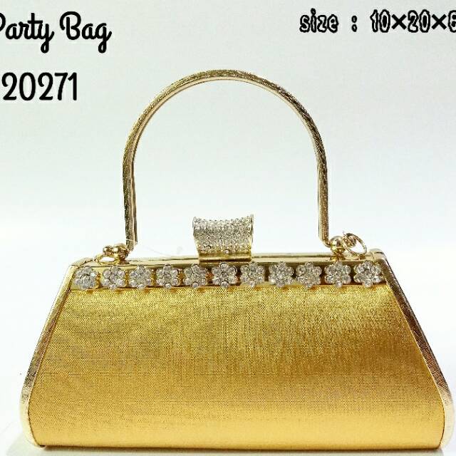 Tas kondangan tas pesta party bag sunflower 20271 warna gold emas tas jagong