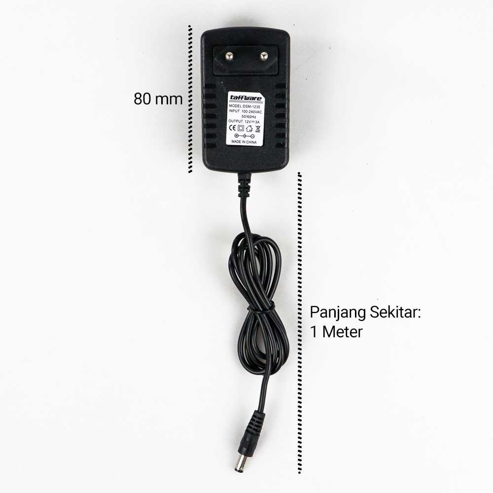 PROMO Taffware Power Adaptor LED Strip EU Plug DC12V 3A - DSM-1230 OMAD70BK