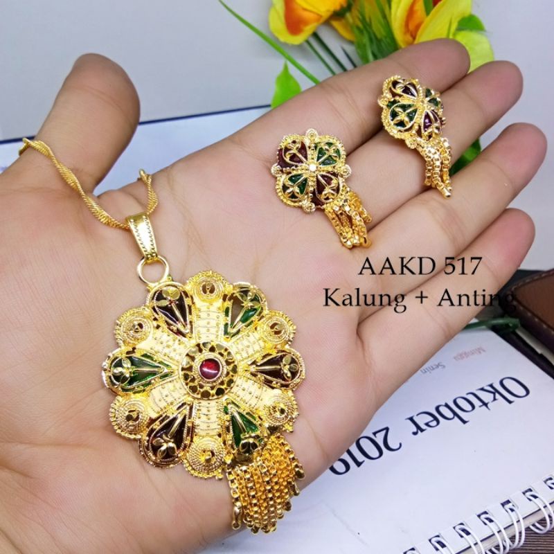 Kalung dubai set anting AAkD517 / kalung replika emas dubai