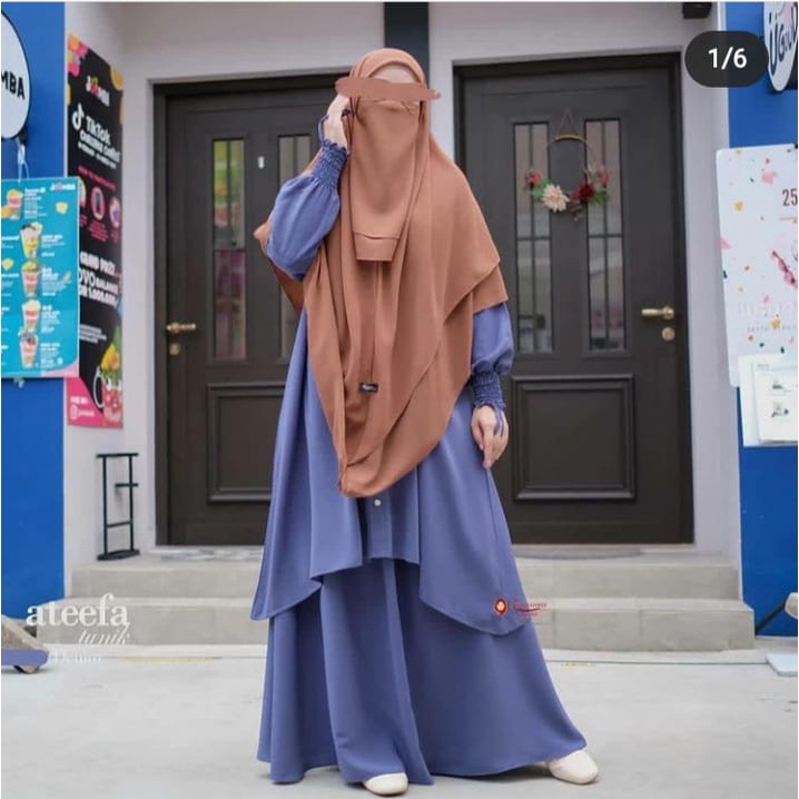 khimar instan mawar 2 layer free cadar 2 layer tali kerudung segi empat instans.hijab instan-3