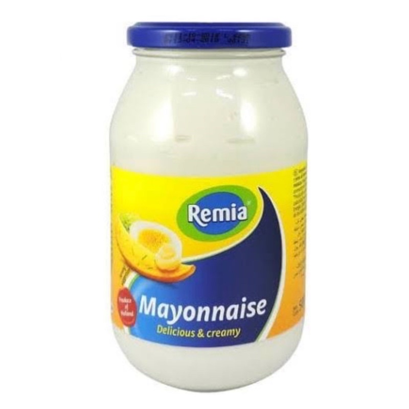 

Remia Mayonnaise 500 ml / botol kaca / Remia MAYONNAISE white / Salad Mayonese Putih import / Remia Mayonnaise Salad Fruit White / Salad buah Dessert Makanan Import Belanda