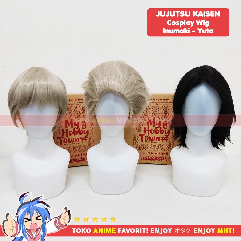 Wig Cosplay Anime Jujutsu Kaisen Zero : Inumaki Toge - Rambut Palsu