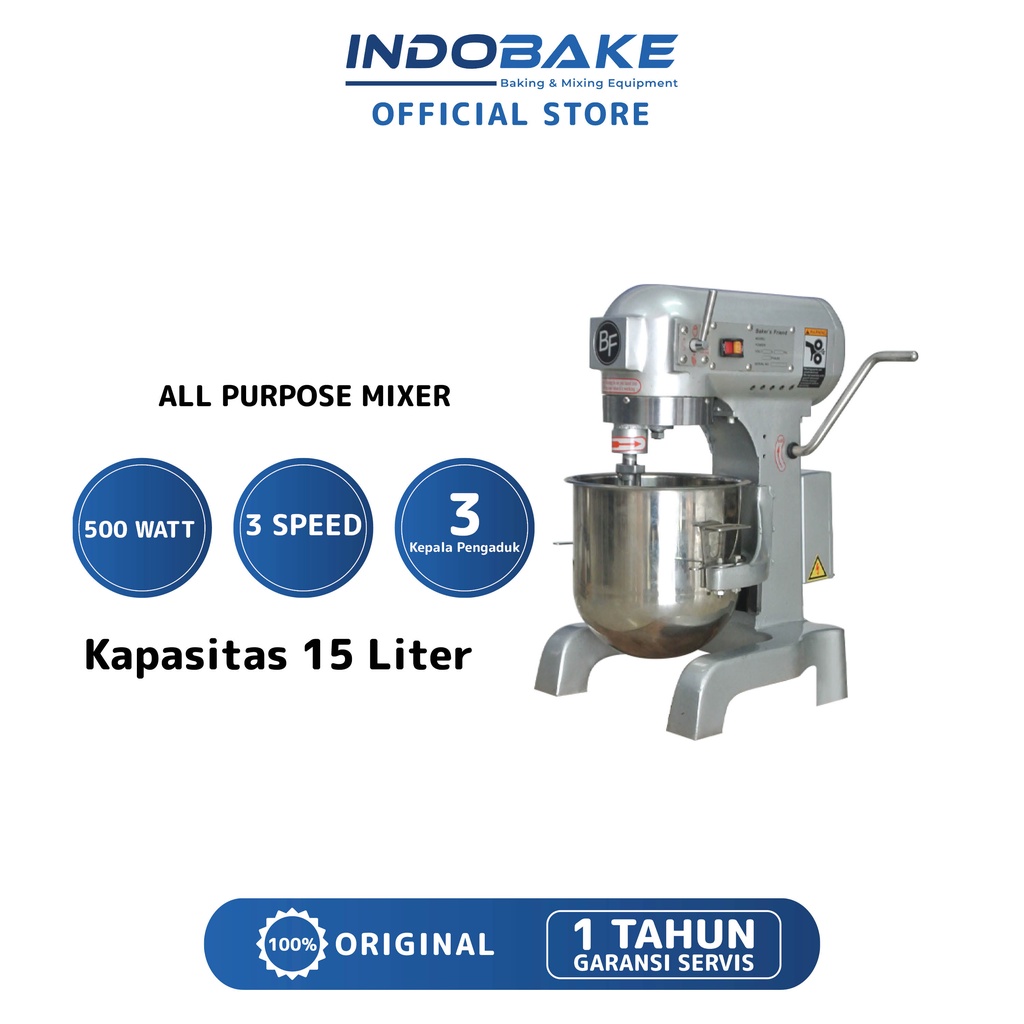Baker's Friend Planetary Mixer - All Purpose Mixer Omega 15 Liter / Stand Mixer 2 Kg Tepung / Mikser