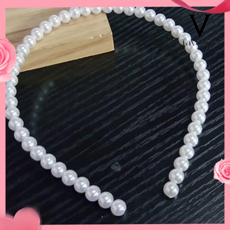 [COD]Pearl Headband Headband Aksesoris Rambut Anak Manik-manik Tangan Putri-FA