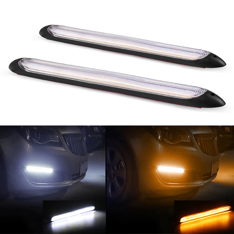 Lampu LED Mobil Daytime Running Light Strip 23.5 cm 2 PCS - Q7 - Black