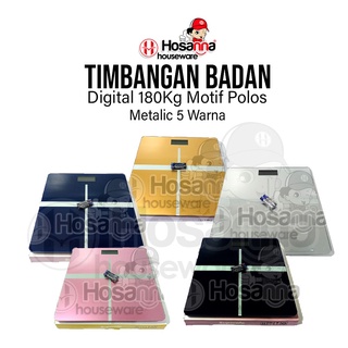 timbangan badan digital 180 kg motif polos 5 warna metalic free bubble