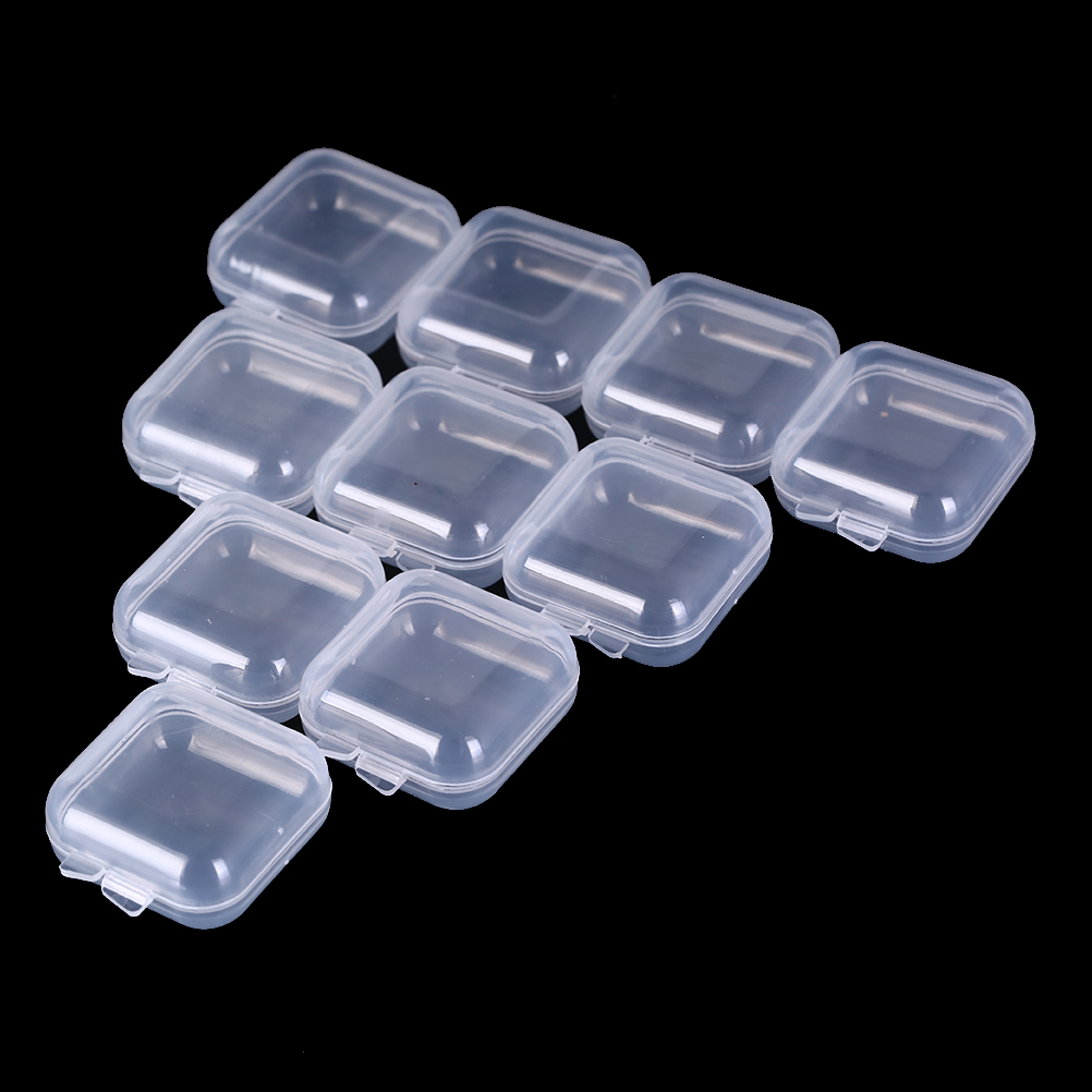 Mini Clear Small Jewelry Box / Earplugs Storage Box / Earring Memory card Organizer Box / DIY Bead Container Organizer Gifts