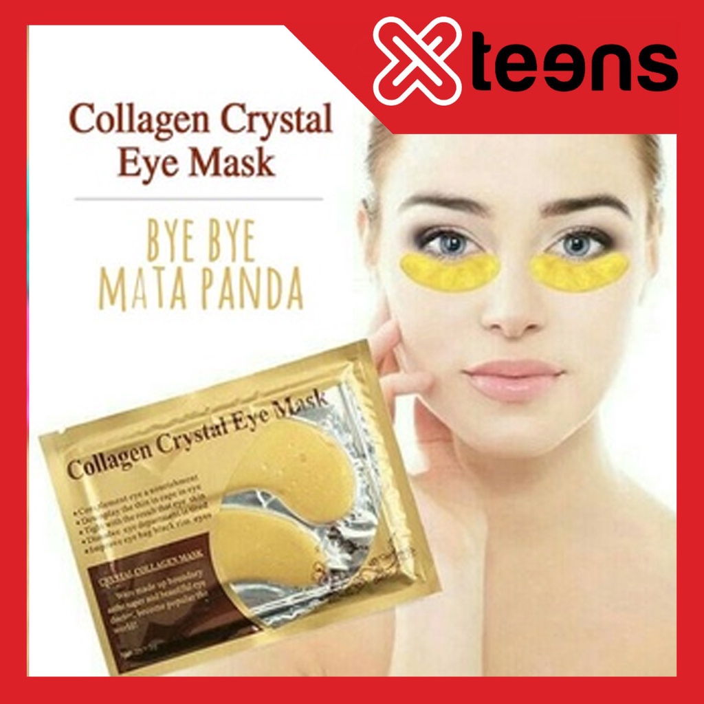 1 PASANG COLLAGEN CRYSTAL EYE BAG MASK GOLD Masker Emas Kantong Mata Panda Anti Aging Wrinkle Eyemask