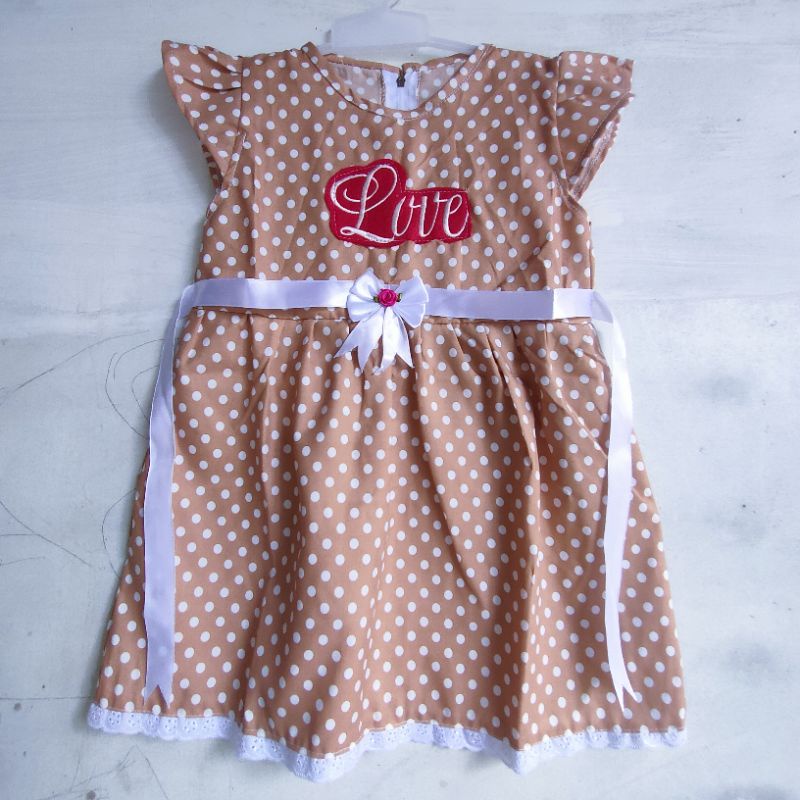 Dress Anak 1 2 tahun baju anak cewek perempuan motif polka Fatonah Shop Godong grobogan purwodadi lovapolka love polka lova polka