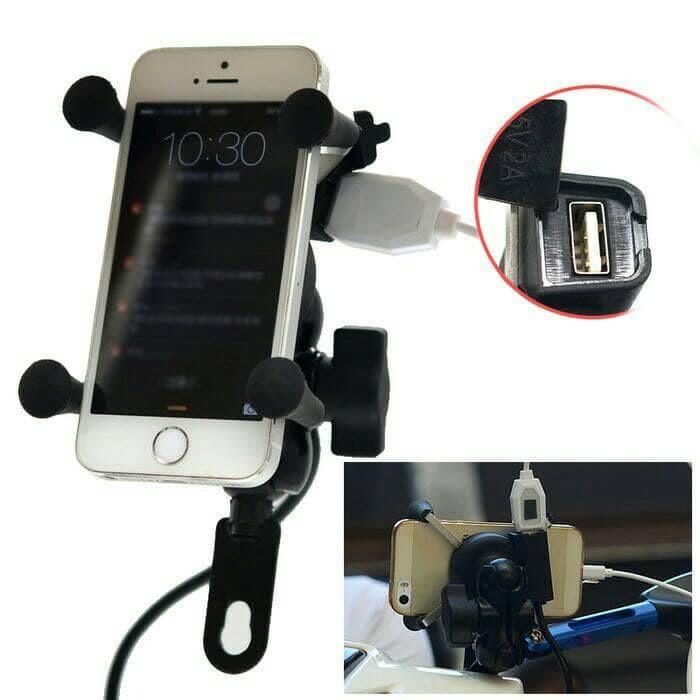 Holder X-Grip Hp/Smartphone bracket charger motor holder handphone holder hp motor
