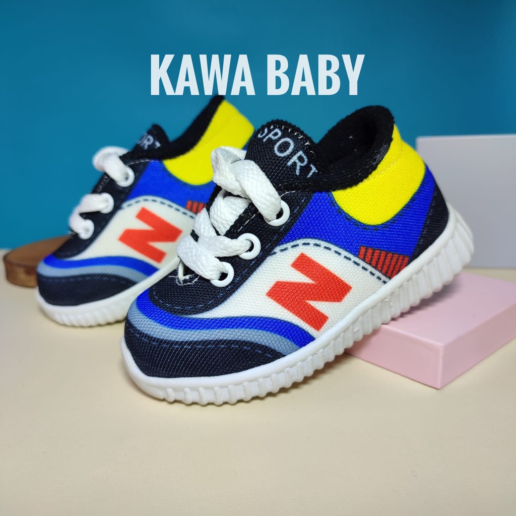 sepatu olahraga anak prewalker 1 2 3 tahun model printing sporty