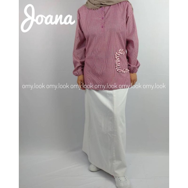 Omylook Atasan Tunik Kemeja Motif Kotak Joana Original Produk
