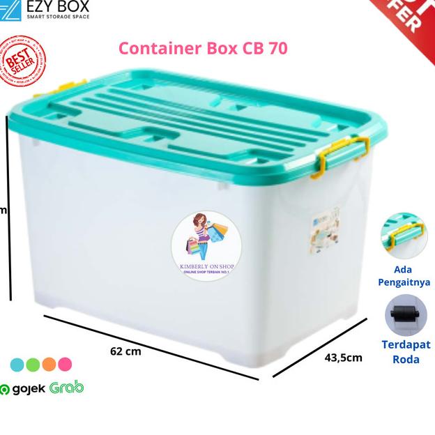 ◌ EZY Container Box 70 Liter - Biru Muda ◙