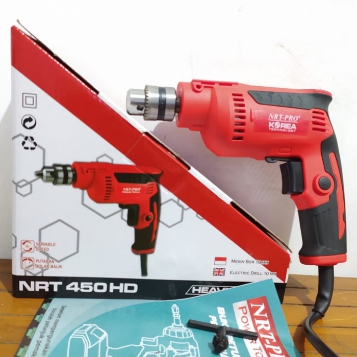 Mesin Bor NRT PRO 450 HD 10mm / Bor Listrik NRT 450HD 10 MM Bisa bolak Bolak Balik impact drill