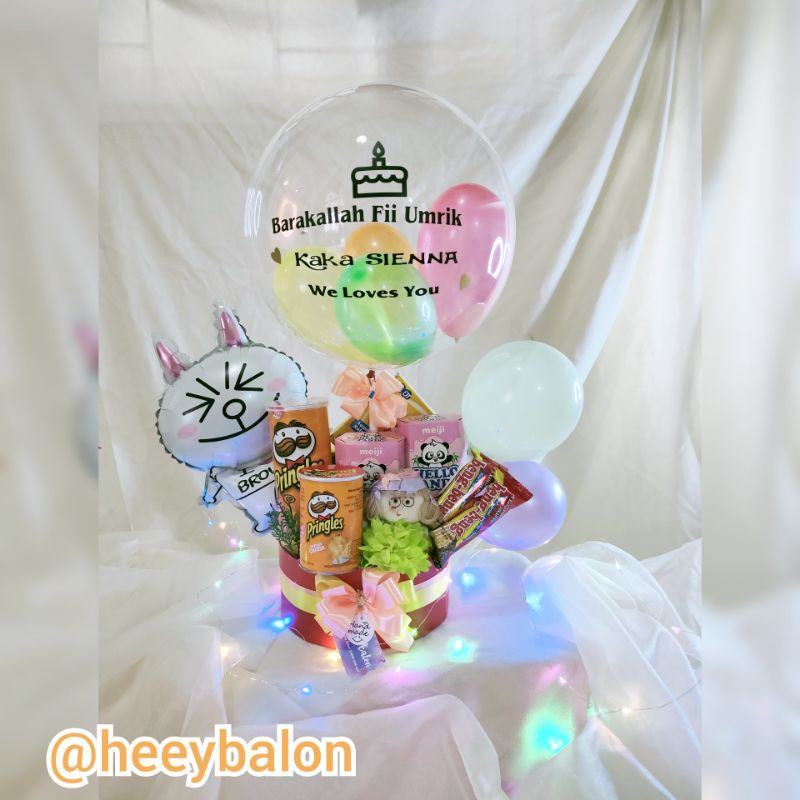 Balon Buket/Balon Box/Balon Bening/Balon Snack/Balon ultah/Kado Balon/Balon Wisuda/Buket Wisuda/kado