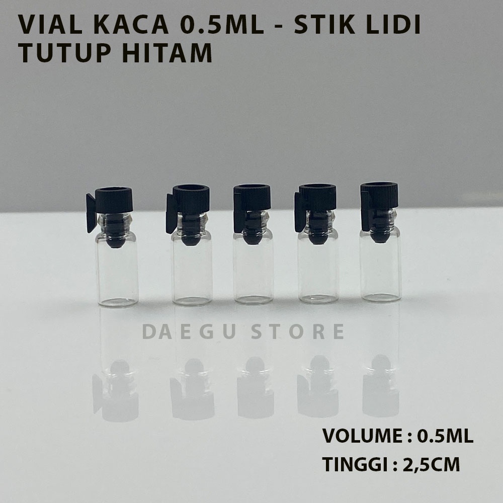 Botol Vial 0.5ml Botol Kaca Tester Sample Parfum Hitam Model Stick