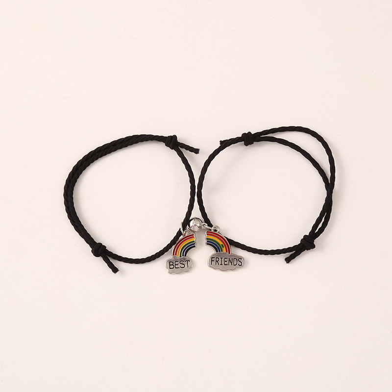 2 Pcs Couple Attracting Bracelet Personalized Creative Hand Strap Simple Token Jewelry