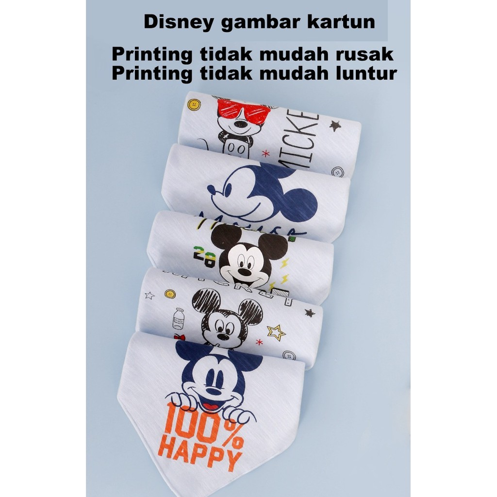 Slabber Kain DISNEY bayi Katun Kancing Bayi Celemek Makan Tatakan Tadah Liur iler bip segitiga