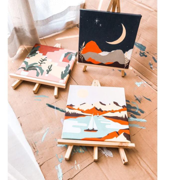 

>✧741] Wooden Easel | Bypainters | 30x22Cm High Quality Easel, Thick, & Durable | Easel Kayu | Stand