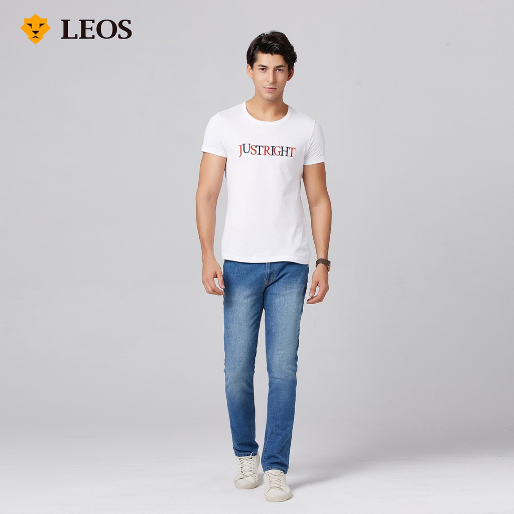 

LEOS Original Celana Jeans Panjang Slim Fit - Light Blue (COD)