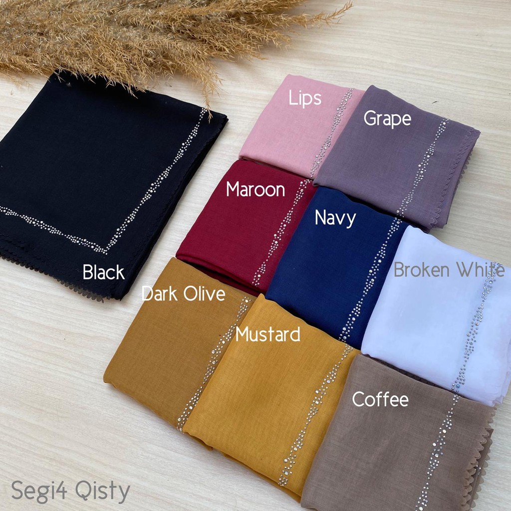 JILBAB PARIS QISTY HIJAB PARIS JILBAB SWAROVSKI HIJAB SWAROVSKI KERUDUNG PARIS SEGI EMPAT HIJAB VOAL