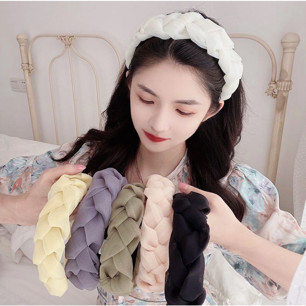 (COD) BALLERINA KOREAN HEADBAND KOREA TEBAL BESAR IMPORT KAIN EMPUK LAYER KEPANG