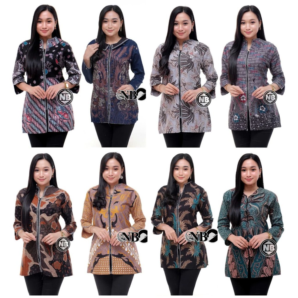 Bisa COD Ada XXL - Baju Batik Wanita Blus - Blouse Batik Kekinian - Atasan Wanita Blus Kantor