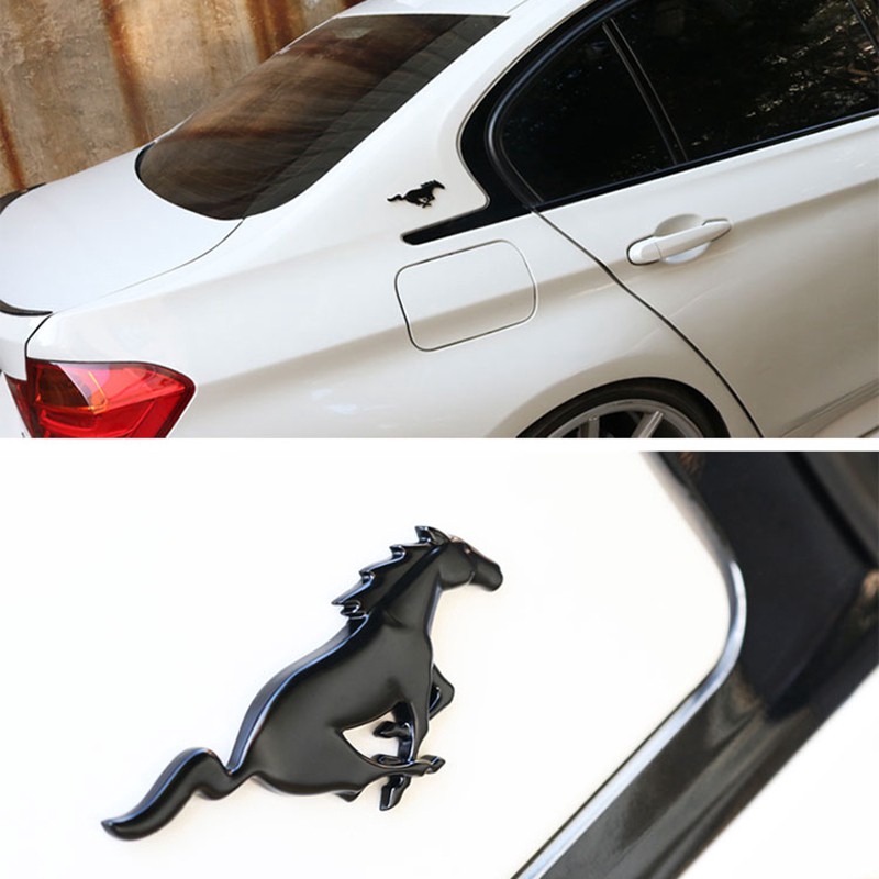 Night knight Stiker Emblem / Badge Motif Kuda 3D Bahan Metal untuk Mobil Ford Mustang