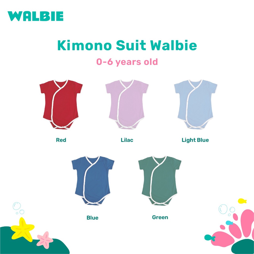 Unisex Walbie Jumper 004 Baju Bayi Kimono (BISA TUKAR SIZE) Suit Romper Jumper Baju Tidur Bayi Bayi New Born Piyama Bayi Jumpsuit Lengan Pendek Lembut Warna Polos pesaing libby uniqlo mooi velvet littlepalmerhaus kids