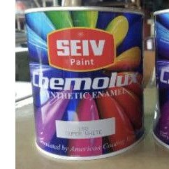 Cat Seiv Chemolux Warna Super White / Seiv Warna Super White / Cat Minyak Besi dan Kayu