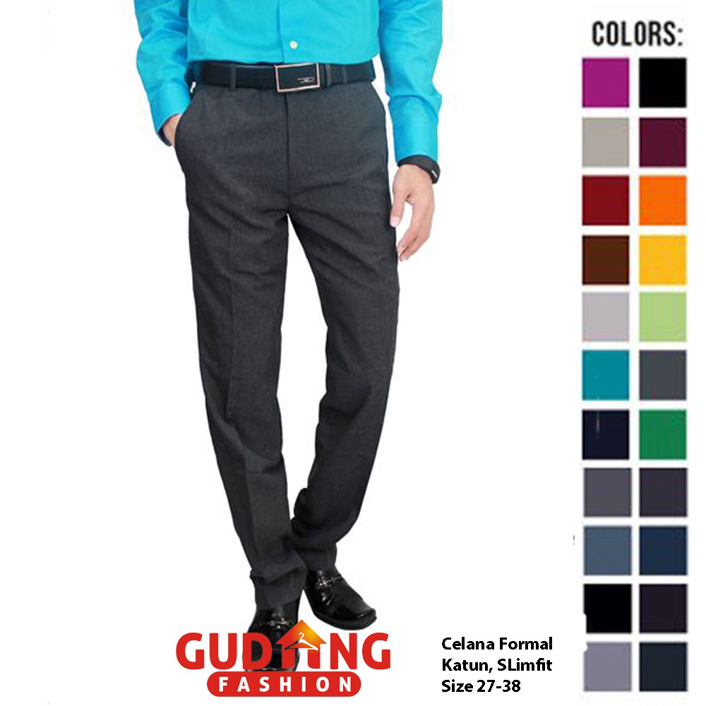 Celana Formal Panjang Pria Slim Fit / Celana Kerja Kantor - Banyak Pilihan Warna CLN (COMB)