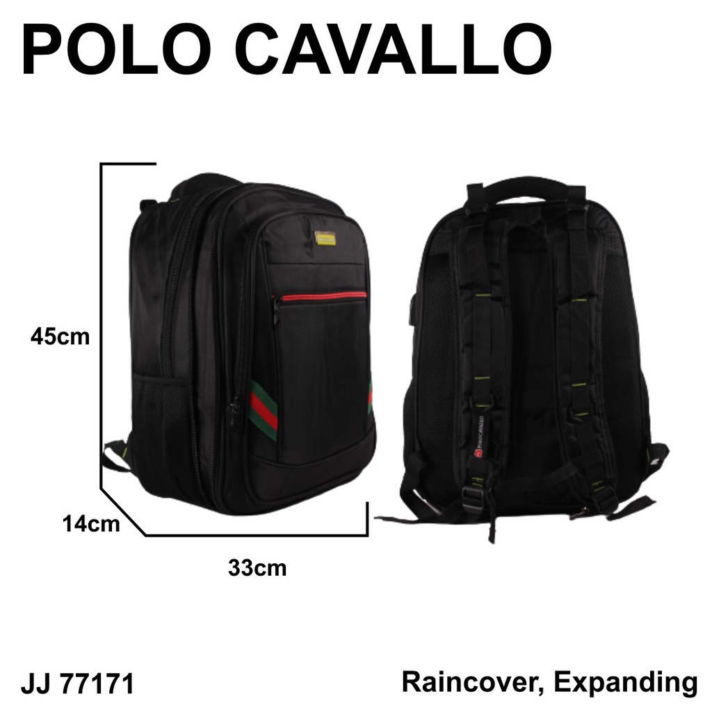 [KLIKTAS] Tas Ransel Laptop Import Polo Milano JJ 77171-18 / Backpack kantor kerja kuliah