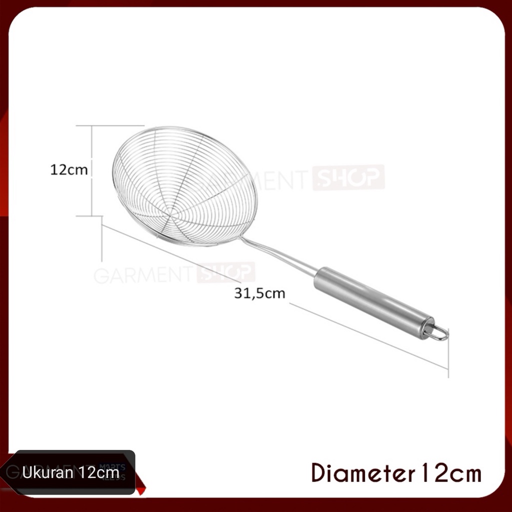 Serokan Saringan Gorengan Stanlies, Saringan  Mie Stanlies Steel Uk 12 cm 16Cm 20 Cm 22 Cm