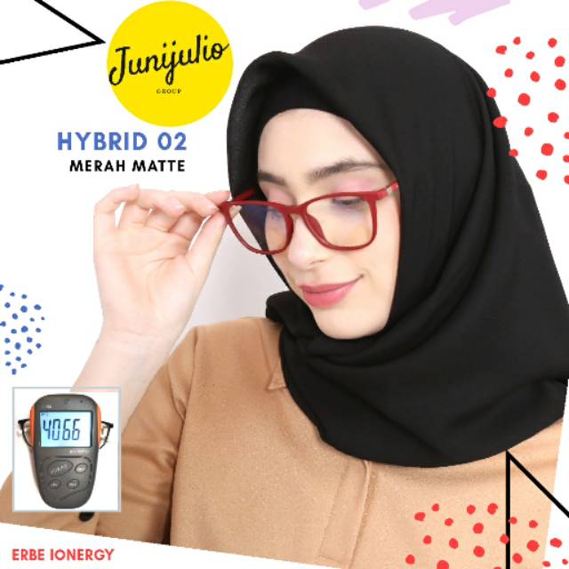 [TERBAIK] Kacamata ion ERBE Hybrid02 HY02 Triple Anti Radiasi UV Photochromic Nano tech Tourmaline