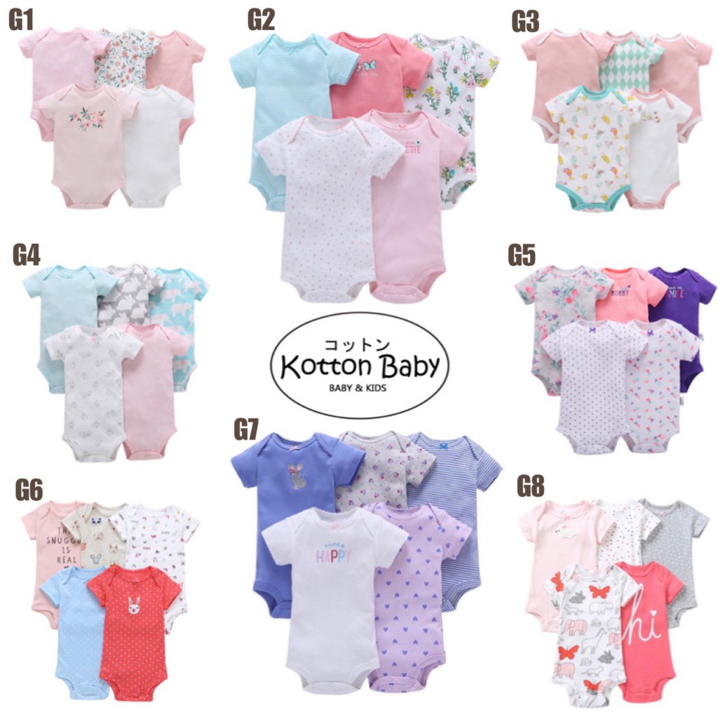 [ISI 5] 3-24bln PAKAIAN BAYI [Kualitas Impor] BAJU ANAK JUMPER JUMPSUIT ROMPER PEREMPUAN Catalog ZF G