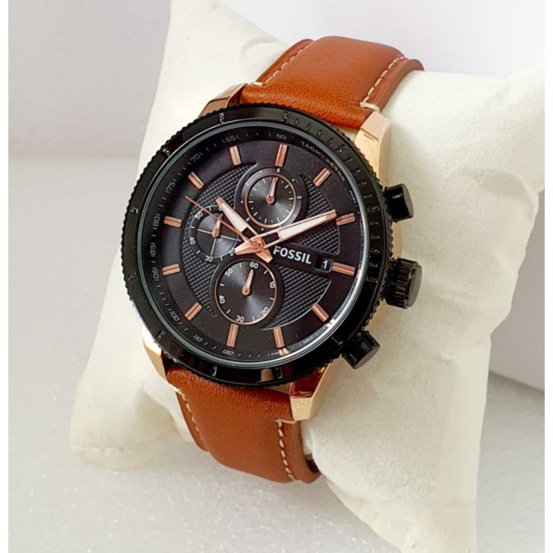 JAM TANGAN FS 8529 CHRONO KULIT SEMI SUPER