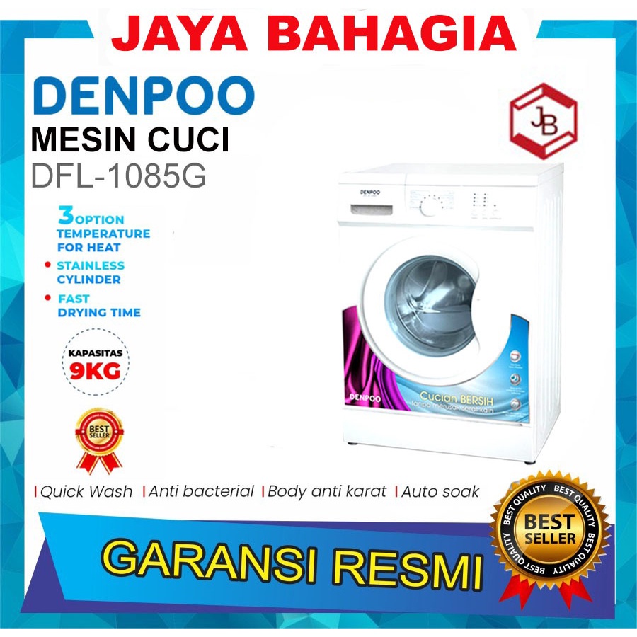 Mesin Cuci Denpoo DFL-1085G Front Loading 9KG Anti Bacteri