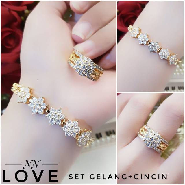 Xuping set perhiasan cantik, perhiasan dewasa lapis emas 24k 0403h