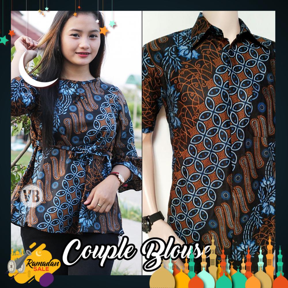  BAJU  BATIK  COUPLE MODERN Monalisa Genes MERAH BIRU  TOSCA  